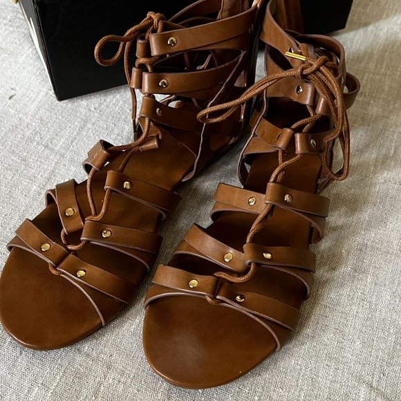 Le Chateau Gladiator Sandals in Cognac Colour size 9 - Picture 1 of 9